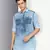 men's blue cloud denim short pathani kurta