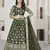 MEHENDI ZARI & SEQUINS EMBROIDERED DOLA JACQUARD DESIGNER WEDDING & PARTY WEAR FESTIVAL SEMI STITCHED LEHENGA