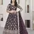 WINE ZARI & SEQUINS EMBROIDERED DOLA JACQUARD DESIGNER WEDDING & PARTY WEAR FESTIVAL SEMI STITCHED LEHENGA