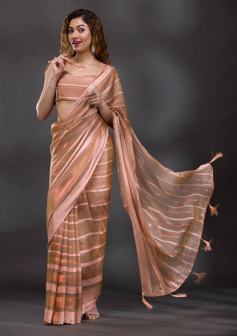 Trendmalls  Satin Blooming Dimond Siroski work Saree