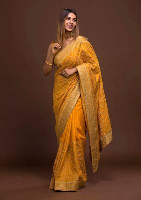  Vichitra Silk Heavy Embroidery designer saree for women 1