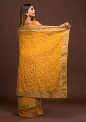  Vichitra Silk Heavy Embroidery designer saree for women 2