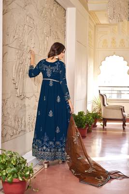 Morpich embroidered faux georgette anarkali gown 2