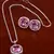 Silver Plated Electric Bubblegum Pink Pendant Set 216ED738