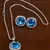 Silver Plated Electric Moroccan Blue Pendant Set 216ED740