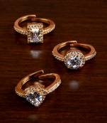Gold plated cubic zirconia embellished 3 rings 216edfr72