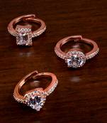Rose Gold Plated Cubic Zirconia Embellished 3 Rings 216EDFR73