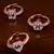 Rose Gold Plated Cubic Zirconia Embellished 3 Rings 216EDFR73