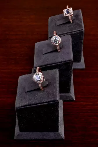 Rose Gold Plated Cubic Zirconia Embellished 3 Rings 216EDFR73