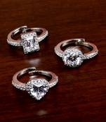 Silver Plated Cubic Zirconia Embellished 3 Rings 216EDFR74