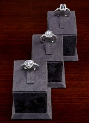 Silver Plated Cubic Zirconia Embellished 3 Rings 216EDFR74 2