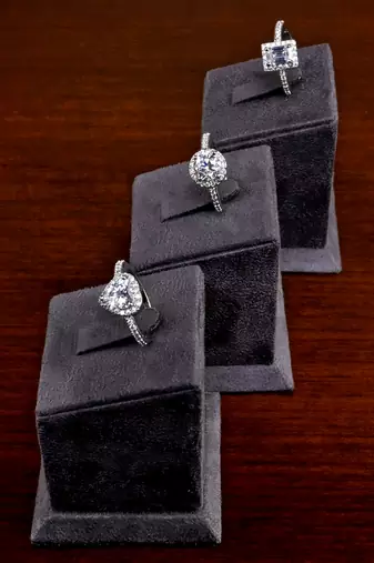 Silver Plated Cubic Zirconia Embellished 3 Rings 216EDFR74