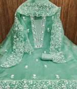 sky cotton_silk embroidered dressmaterials Unstitched Salwar Suit
