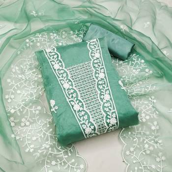 sky cotton_silk embroidered dressmaterials Unstitched Salwar Suit 2
