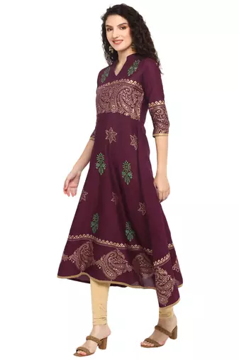  cotton designer anarkali kurta