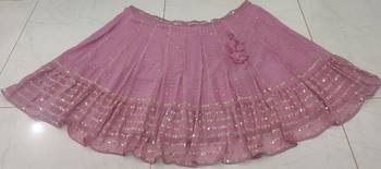 Light-Pink Georgette Lehenga Choli With Silver Sequin Embroidery 3
