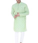 men's subtle green viscose silk festive long kurta