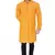 men's saffron yellow cotton silk casual long kurta