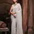 Trendmalls White Georgette Sequins Work Saree With Blouse