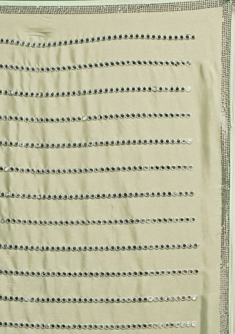  Chocolate Silk Real Mirror Work Embroidery Saree For women