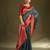 Green woven nithira cottonabstract design saree with unstitched blouse by sarha