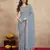 Trendmalls Trendmalls Grey Georgette Saree Embroidery Work Trendy Saree for Women