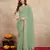 Trendmalls Light Green Georgette Woven Work Trendy Saree With Blouse