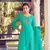 Aqua green karachi work a line georgette full stitched suits