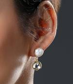 Mother od pearl kundan polki micron gold earring