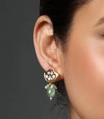Agate tumble kundan polki micron gold earring