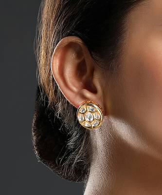 Kundan polki micron gold earring 1