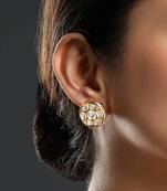 Kundan polki micron gold earring