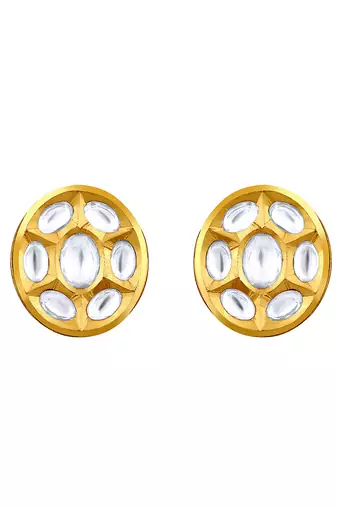 Kundan polki micron gold earring