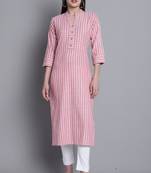 Rajnandini women's dusty pink cotton woven kurti