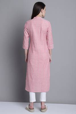 Rajnandini women's dusty pink cotton woven kurti 2