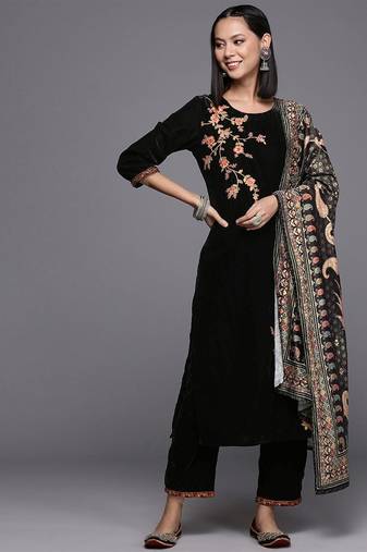 Black Partywear Salwar Suit for Women