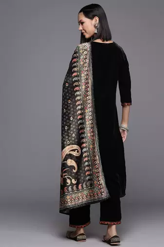 Trendmalls Black Partywear Salwar Suit for Women