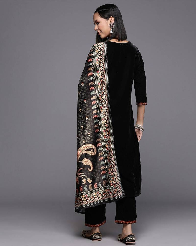 Black Partywear Salwar Suit for Women