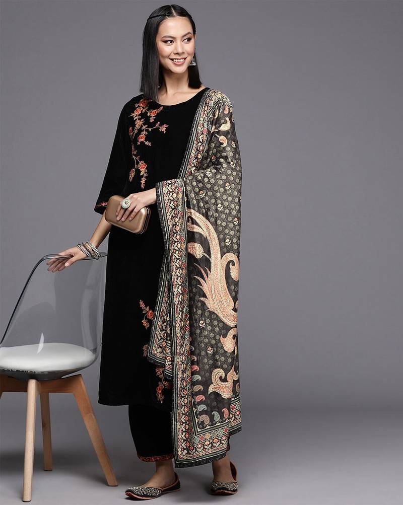 Black Partywear Salwar Suit for Women