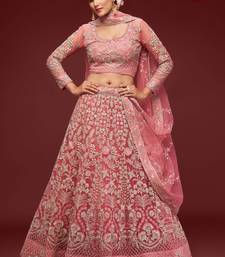 Fantasy Rose Thread Zari Badla And Glitter Dori Embroidered Net Lehenga Choli For Wedding