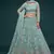 Ocean Aqua Thread Zari Badla And Glitter Dori Embroidered Net Lehenga Choli For Bride