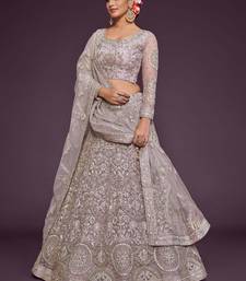 Dusky Orchid Thread Zari Badla And Glitter Dori Embroidered Net Lehenga Choli For Women