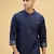 men's denimax blue short denim kurta