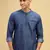 men's true blue short denim kurta
