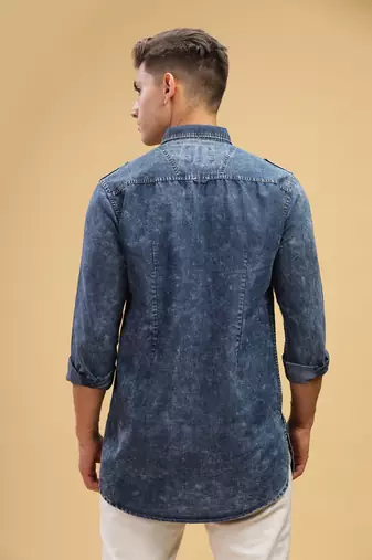 men's black cloud denim short pathani kurta