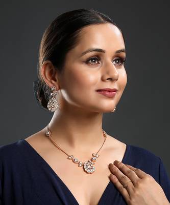 Micron gold polis brass necklace set 1