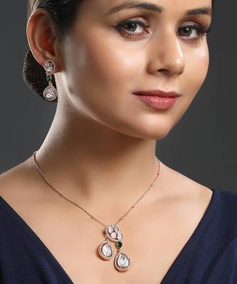 Micron gold polis brass necklace set 5