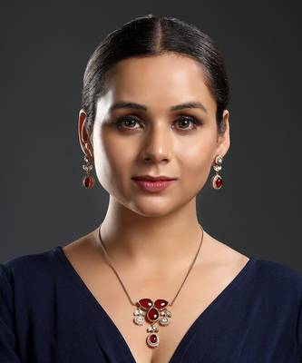 Agate micron gold polis brass necklace set 1