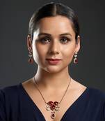 Agate micron gold polis brass necklace set