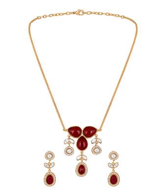 Agate micron gold polis brass necklace set 2